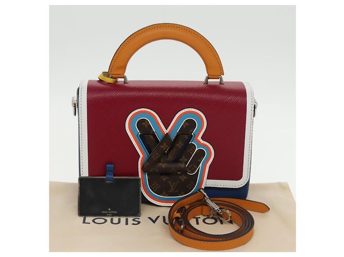 LOUIS VUITTON Epi Peace Love Twist MM Borsa a Mano Rossa Blu M52513 LV Auth 96510S Rosso - vista 12