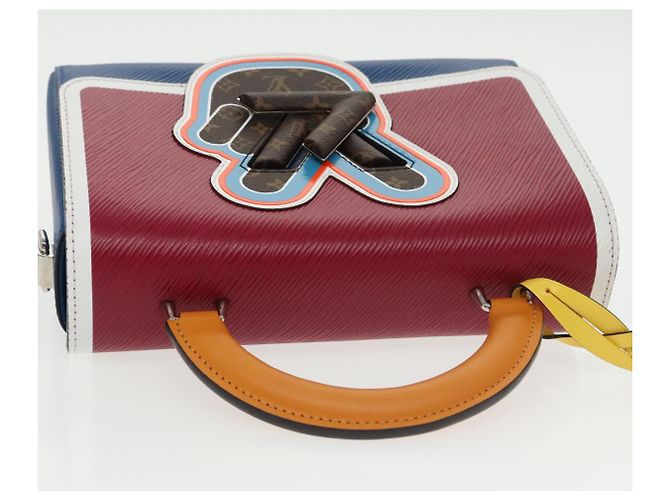 LOUIS VUITTON Epi Peace Love Twist MM Borsa a Mano Rossa Blu M52513 LV Auth 96510S Rosso - vista 7