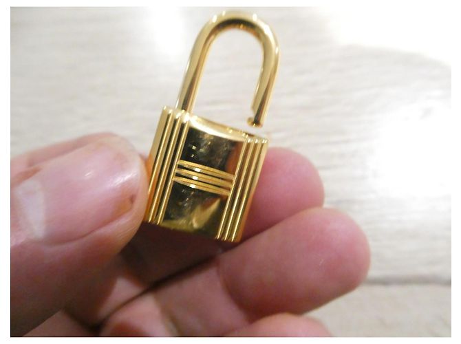 Catenaccio Hermès in acciaio dorato con due chiavi Gold hardware - vista 3