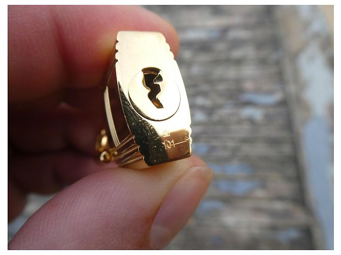 Catenaccio Hermès in acciaio dorato con due chiavi Gold hardware - vista 5