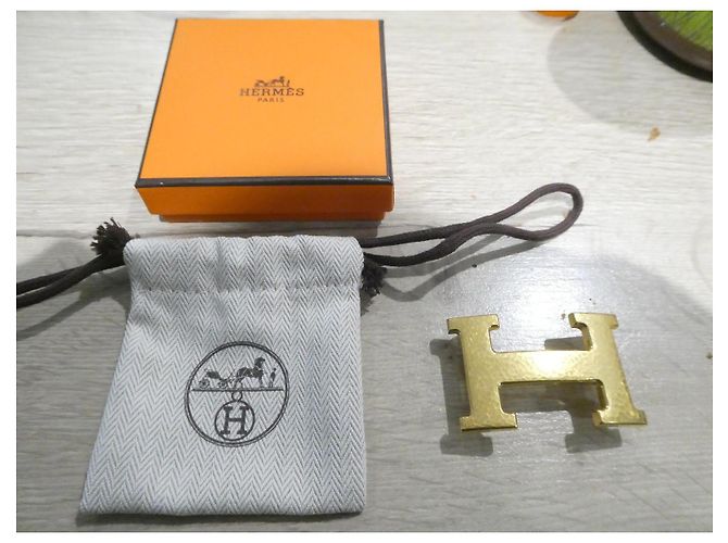 Hermès belt buckle model 5382 hammered for a 32mm strap Gold hardware - view 2