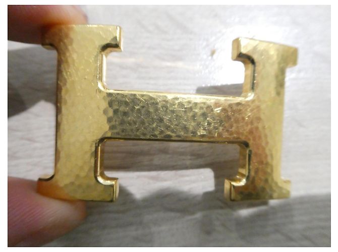 Hermès belt buckle model 5382 hammered for a 32mm strap Gold hardware - view 3