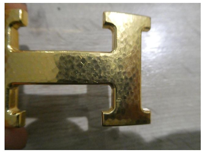 Hermès belt buckle model 5382 hammered for a 32mm strap Gold hardware - view 4