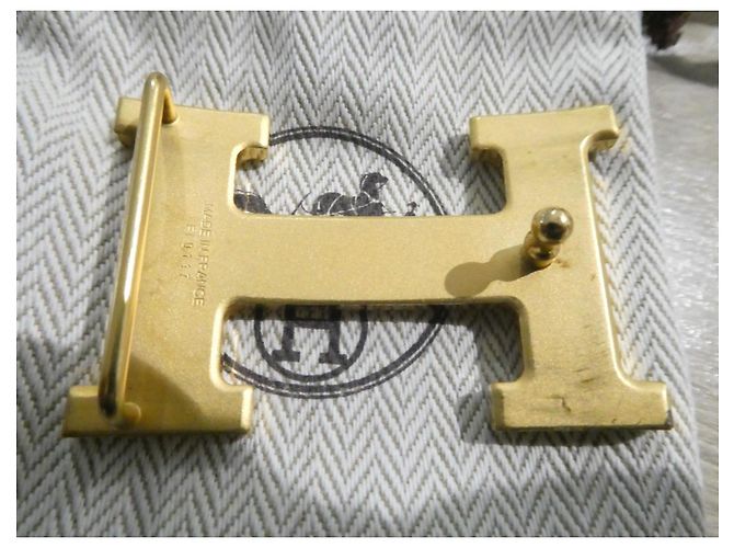 Hermès belt buckle model 5382 hammered for a 32mm strap Gold hardware - view 6