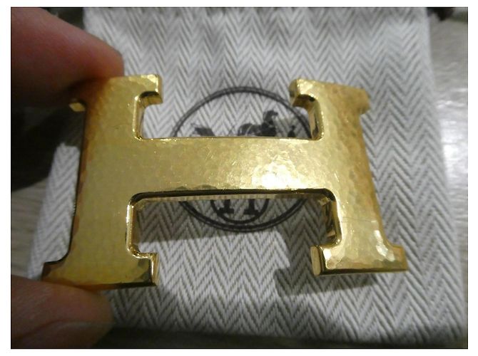 Hermès belt buckle model 5382 hammered for a 32mm strap Gold hardware - view 8