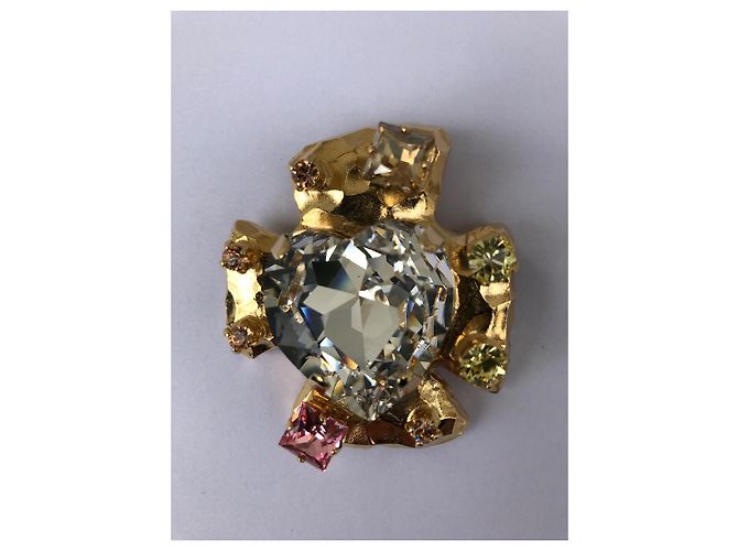 Spilla Pendente Christian Lacroix a Cuore Dorata Gold hardware - vista 2