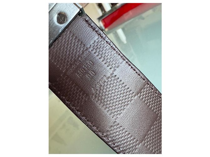 Cintura reversibile Louis Vuitton in pelle nera e marrone scuro Nero - vista 6