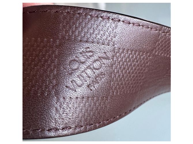 Cintura reversibile Louis Vuitton in pelle nera e marrone scuro Nero - vista 7