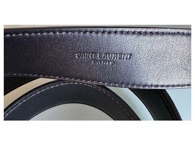 Cinturón Yves Saint Laurent Cassandre en piel negra Negro - vista 2