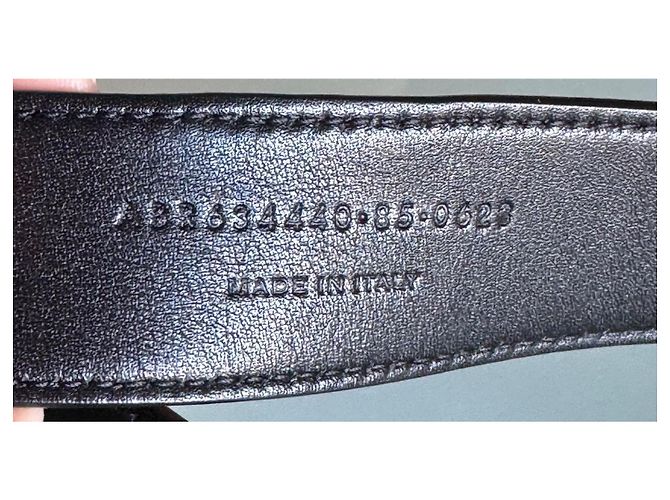 Cinturón Yves Saint Laurent Cassandre en piel negra Negro - vista 5