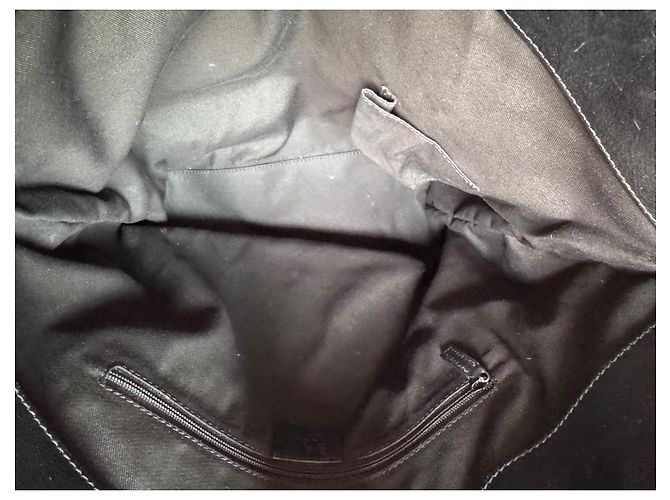 Borsa Tote Gucci Nera in Cotone con Catena Dorata Nero D'oro - vista 12