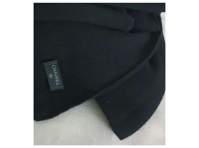 Chanel cashmere/wool blanket Black - view 7