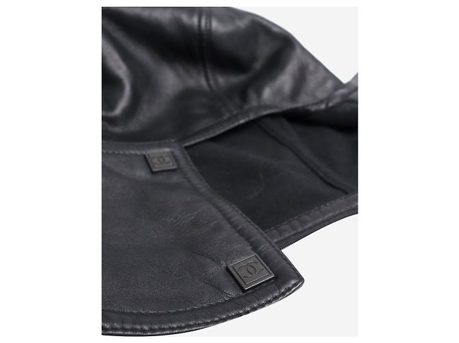 Chanel Maschera da sci in pelle nera Nero - vista 4