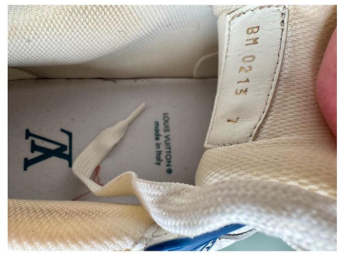 Louis Vuitton LV Trainer di Virgil Abloh Bianco Blu navy - vista 4