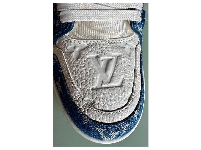 Louis Vuitton LV Trainer di Virgil Abloh Bianco Blu navy - vista 6