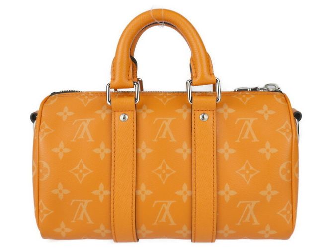 Borsa Louis Vuitton Keepall Bandouliere 25 Taigarama Arancione - vista 4