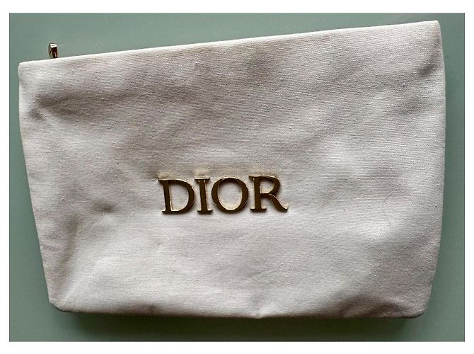 Pochette da toilette Dior Eggshell in cotone Bianco sporco - vista 2