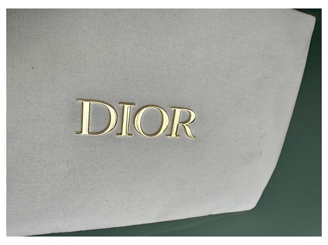 Pochette da toilette Dior Eggshell in cotone Bianco sporco - vista 7