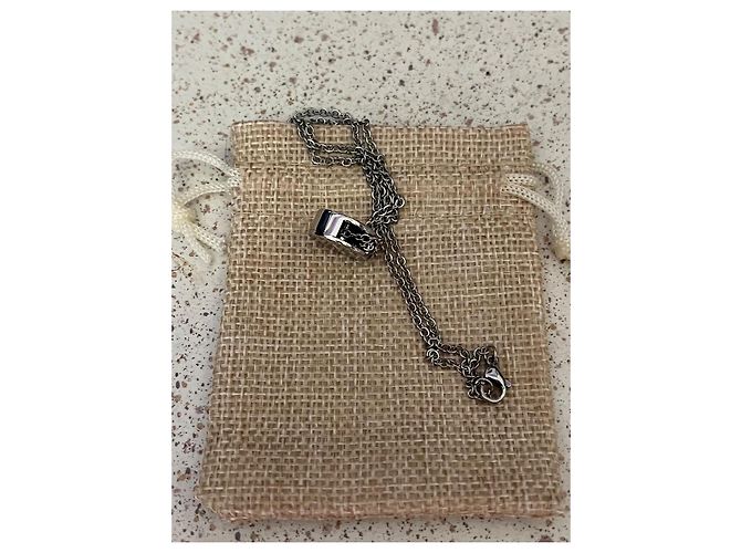 Pendente Hermès Clou de Selle collana in acciaio argento Silver hardware - vista 4