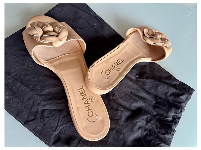Chanel Infradito Camelia nude Beige Carne - vista 10