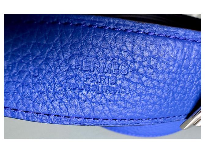 Hermès Collier de chien Gürtel Togo Leder marineblau - Ansicht 4