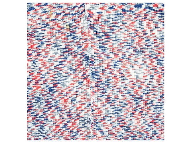 Céline 2014 Tricolor Pullover FR38 Phoebe Philo Baumwoll-Maxi-Pullover UK10 US8 Celine Weiß Rot Blau - Ansicht 2