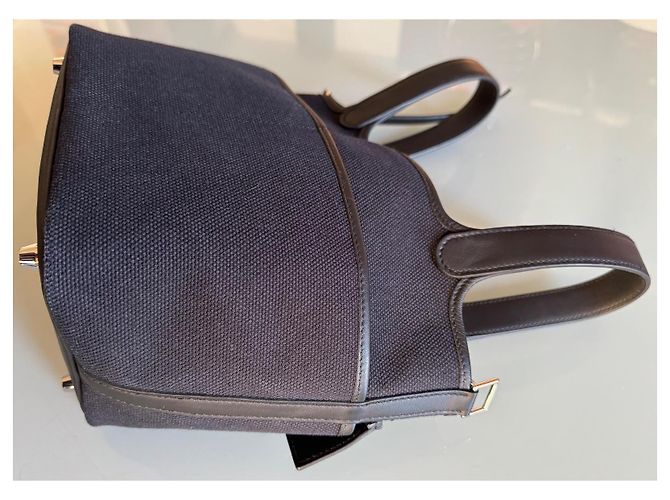 Borsa a mano Hermès Picotin Nera Cotone Pelliccia Nero - vista 13