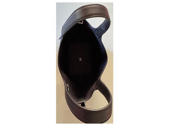 Borsa a mano Hermès Picotin Nera Cotone Pelliccia Nero - vista 15