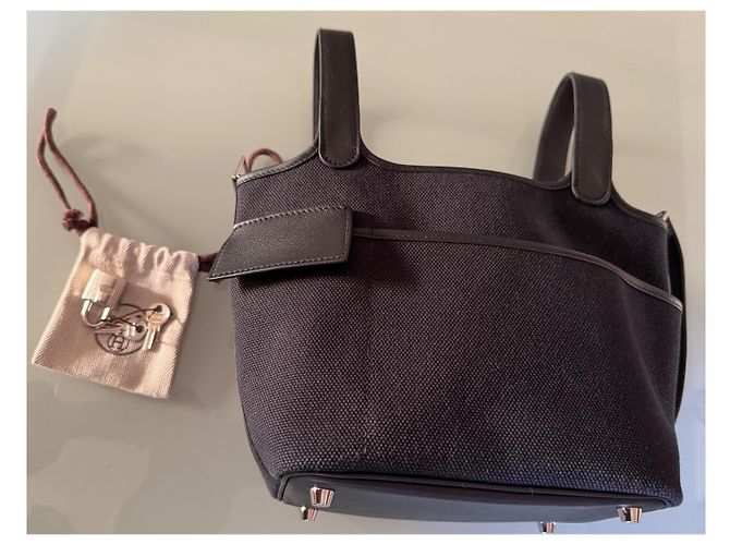 Borsa a mano Hermès Picotin Nera Cotone Pelliccia Nero - vista 16