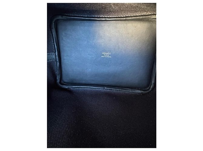 Borsa a mano Hermès Picotin Nera Cotone Pelliccia Nero - vista 9