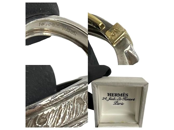 Hermès Hermes Silver 925 K18 Gold Horseshoe Ring Silvery - view 4