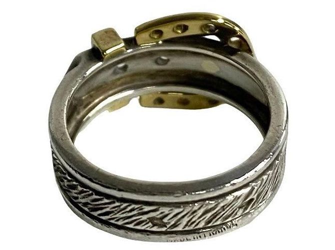 Hermès Hermes Silver 925 K18 Gold Horseshoe Ring Silvery - view 5