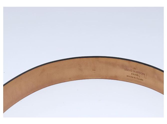 LOUIS VUITTON Gürtel Care Belt Leder Schwarz LV Auth ti2451 - Ansicht 14