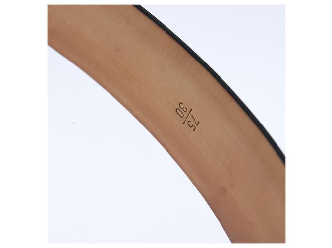 LOUIS VUITTON Gürtel Care Belt Leder Schwarz LV Auth ti2451 - Ansicht 19