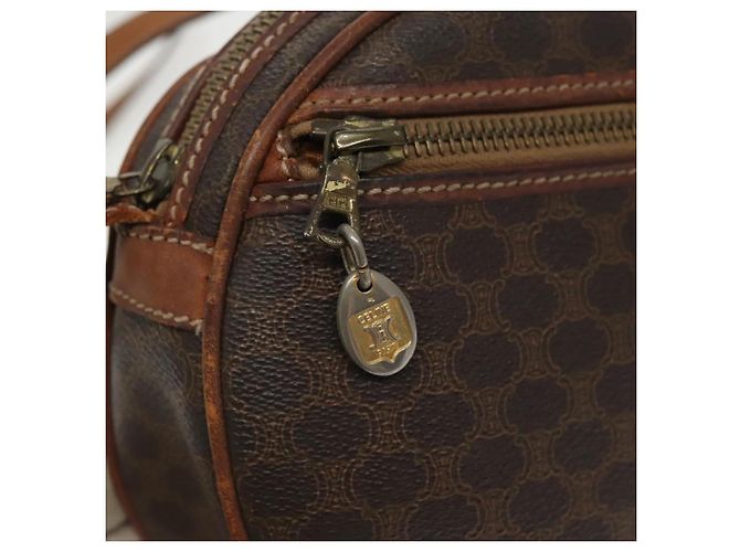 Céline Borsa a spalla in tela Macadam CELINE in pelle PVC marrone oro Auth bs19763 D'oro - vista 15