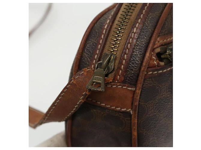 Céline Borsa a spalla in tela Macadam CELINE in pelle PVC marrone oro Auth bs19763 D'oro - vista 16