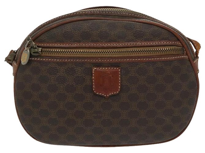 Céline Borsa a spalla in tela Macadam CELINE in pelle PVC marrone oro Auth bs19763 D'oro - vista 2