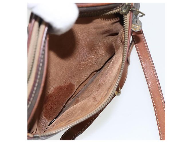 Céline Borsa a spalla in tela Macadam CELINE in pelle PVC marrone oro Auth bs19763 D'oro - vista 22