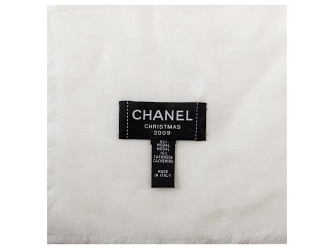 Sciarpa ricamata con il logo Chanel Bianco - vista 2