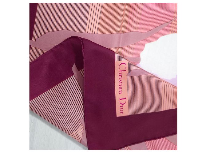 Foulard in seta con tulipani Christian Dior Multicolore - vista 3