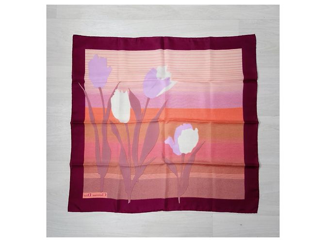 Foulard in seta con tulipani Christian Dior Multicolore - vista 8