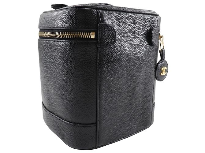 Pochette Vanity in Pelle Caviar Chanel Nero - vista 3