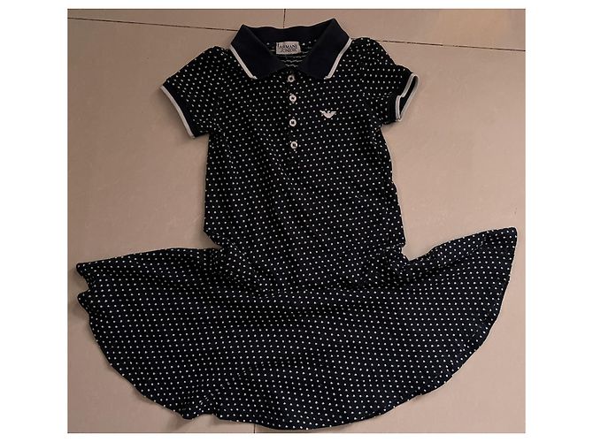 Armani Kleid dunkelblau Baumwolle Mädchen 6 Jahre - Ansicht 3