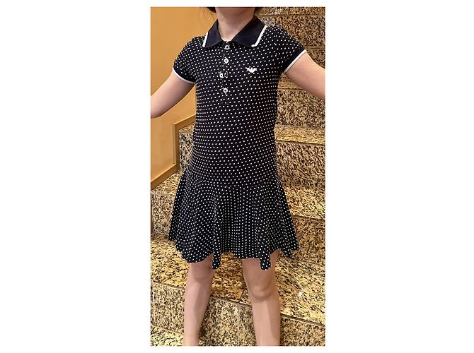 Armani Kleid dunkelblau Baumwolle Mädchen 6 Jahre - Ansicht 8