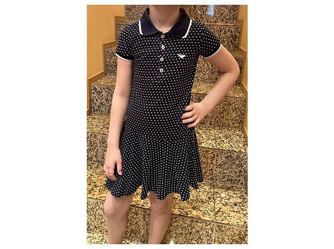 Armani Kleid dunkelblau Baumwolle Mädchen 6 Jahre - Ansicht 9