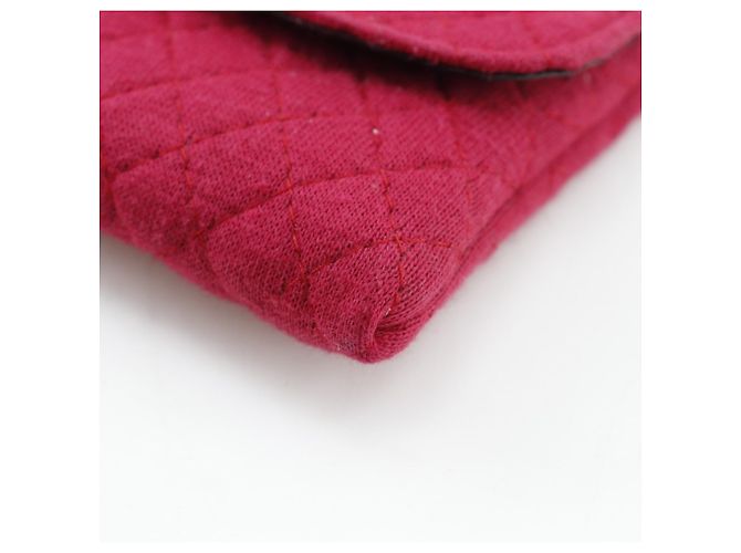 Pochette in cotone rosso con catena Chanel - vista 4