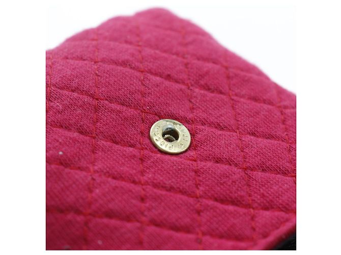 Pochette in cotone rosso con catena Chanel - vista 7