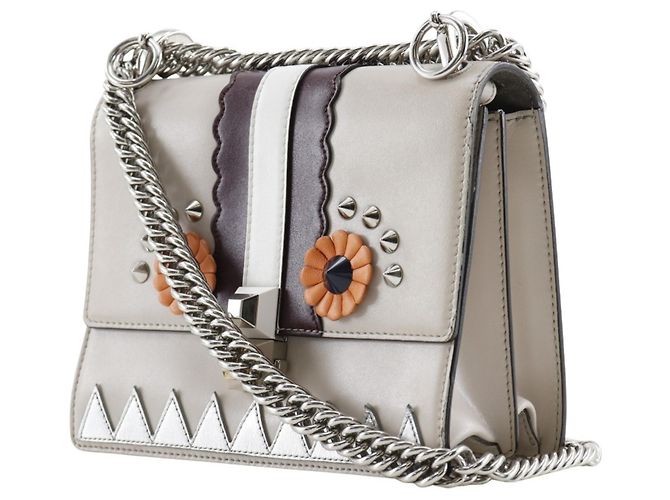 Borsa a Spalla Fendi Canai Beige - vista 2