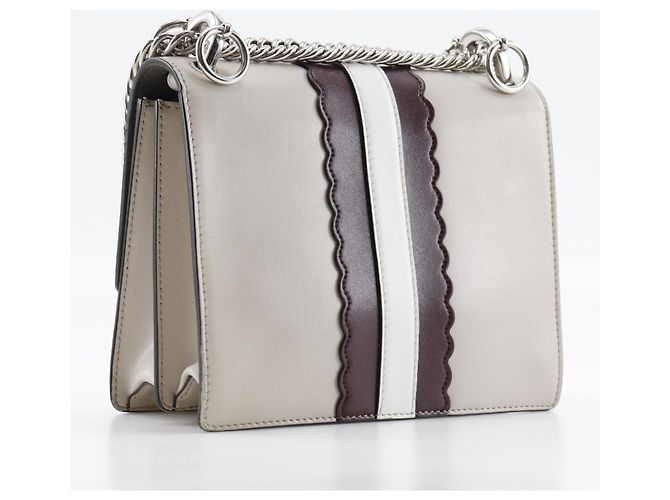 Borsa a Spalla Fendi Canai Beige - vista 3