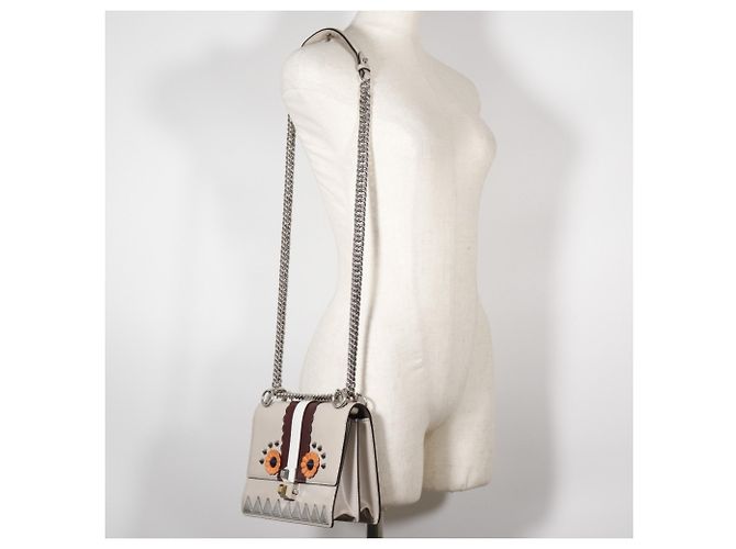 Borsa a Spalla Fendi Canai Beige - vista 7